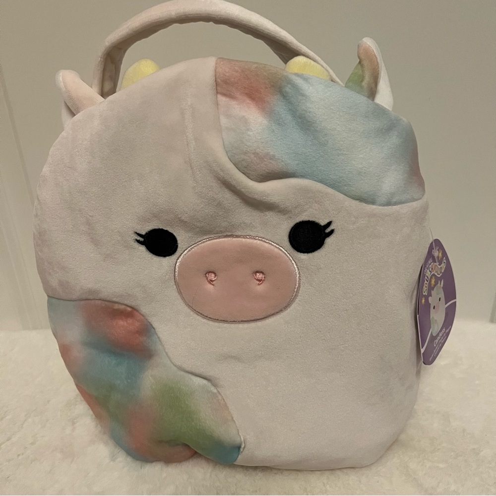 Squishmallow Candess Rainbow Cow 🌈🐮, Easter Basket 🐰🐣, 12” New